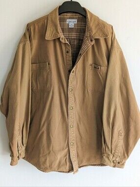 Carhartt Vintage Snap Blanket Plaid Lined Canvas Jacket 3XL Oversized Workwear